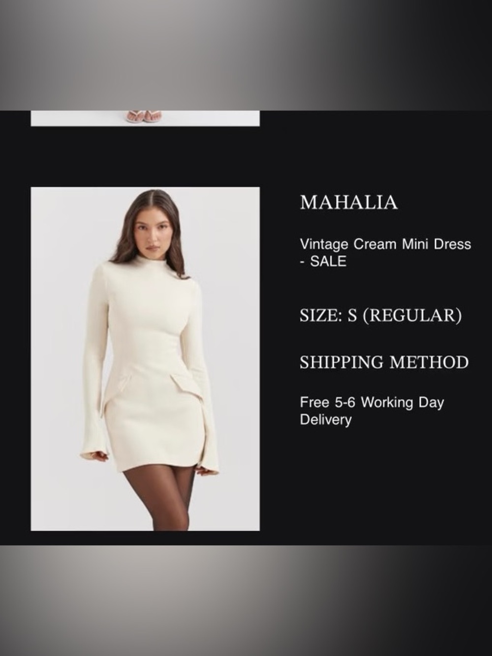 House of CB Cream Mahalia mini dress